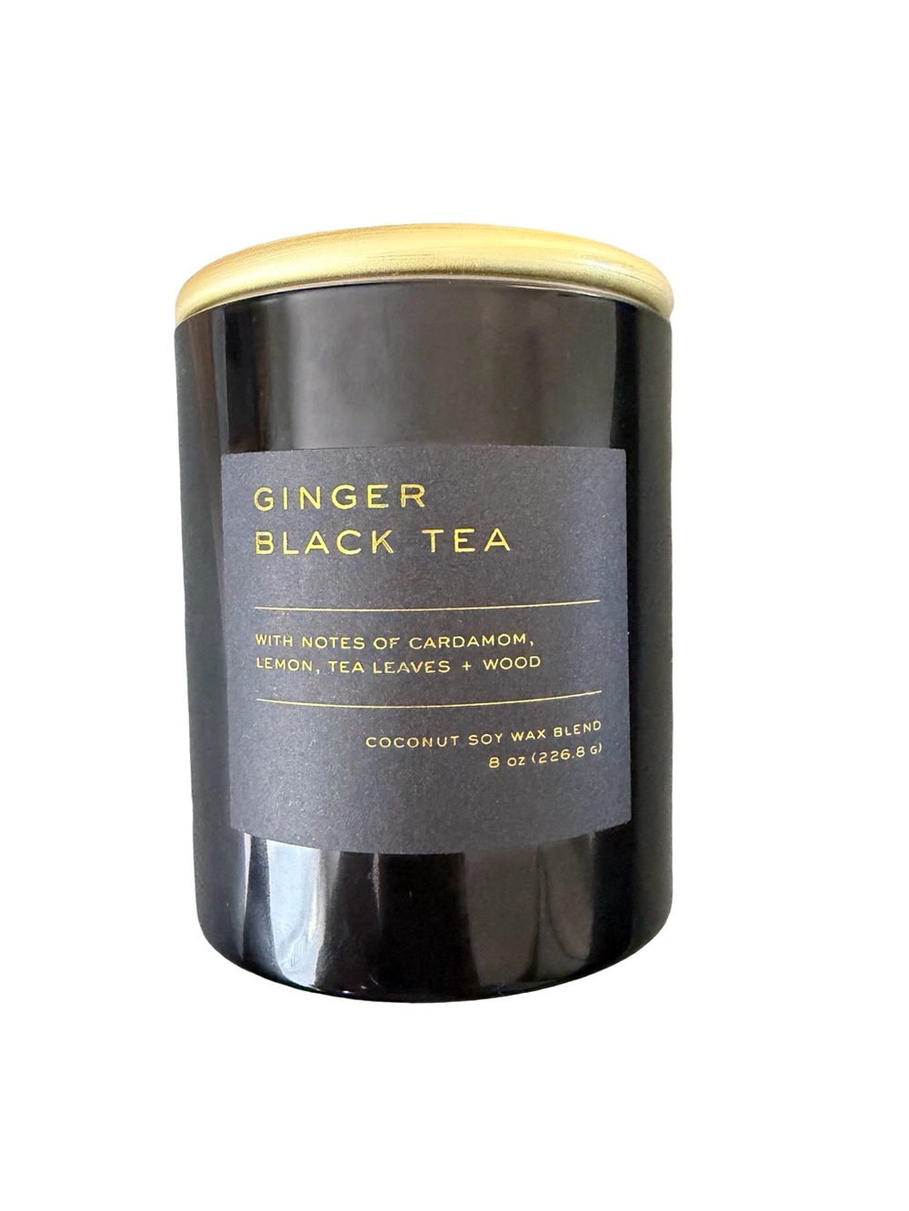 Ginger Black Tea Scented Candle - Black & Gold